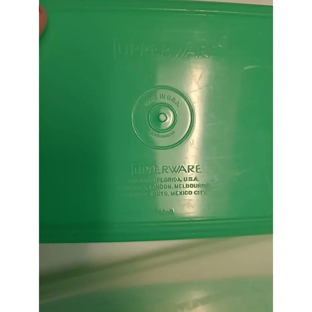 Tupperware Celery Vegetable Crisper Keeper - Vintage - Jadite Green USA w/Insert